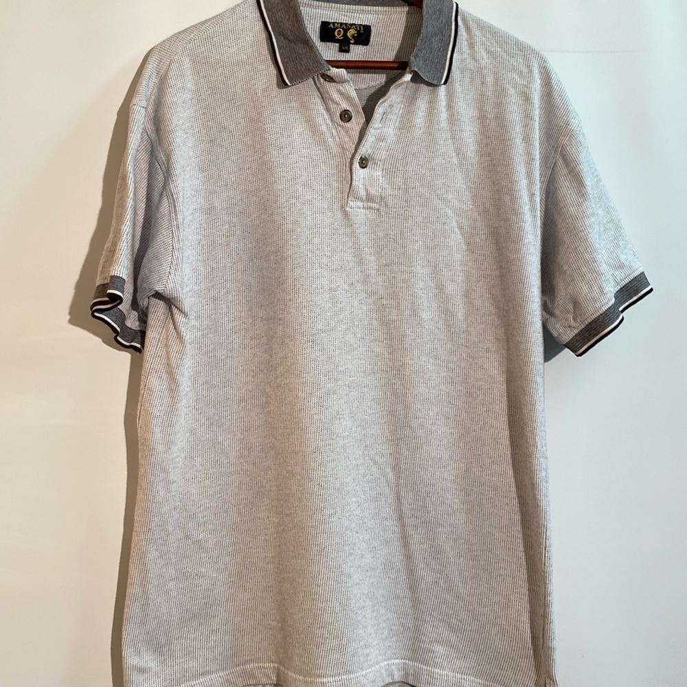 Amanati - Men’s Cotton Polo Shirt. Size L